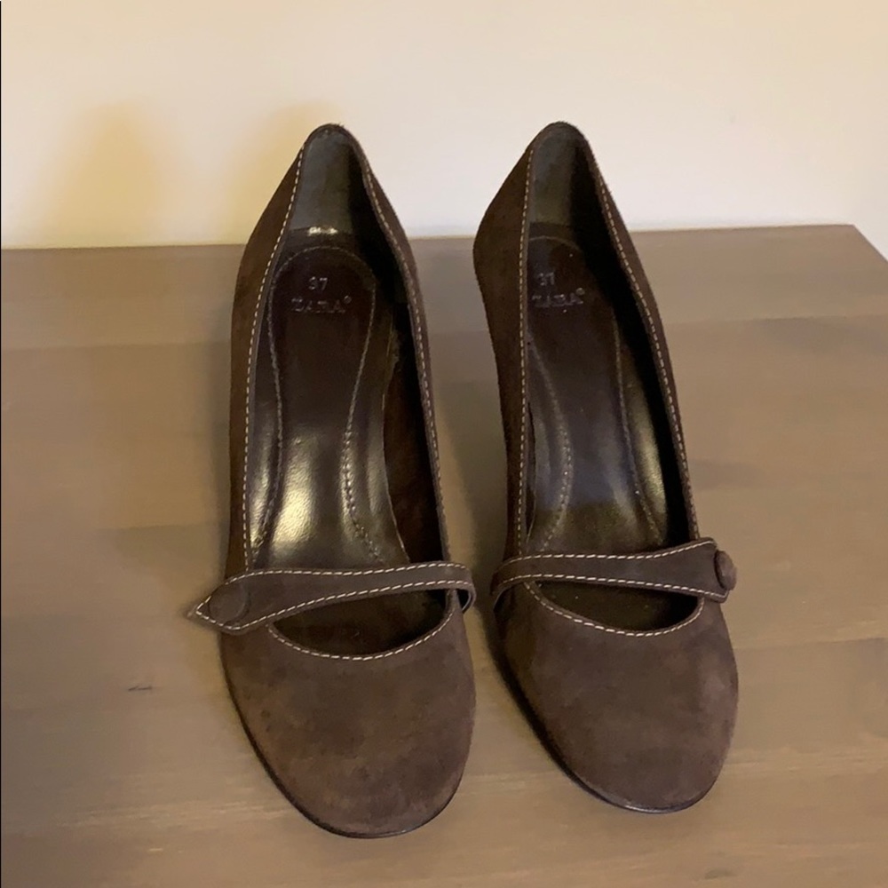 Zara Brown Suede Mary Janes - Women’s Size 7 - Picture 3 of 4